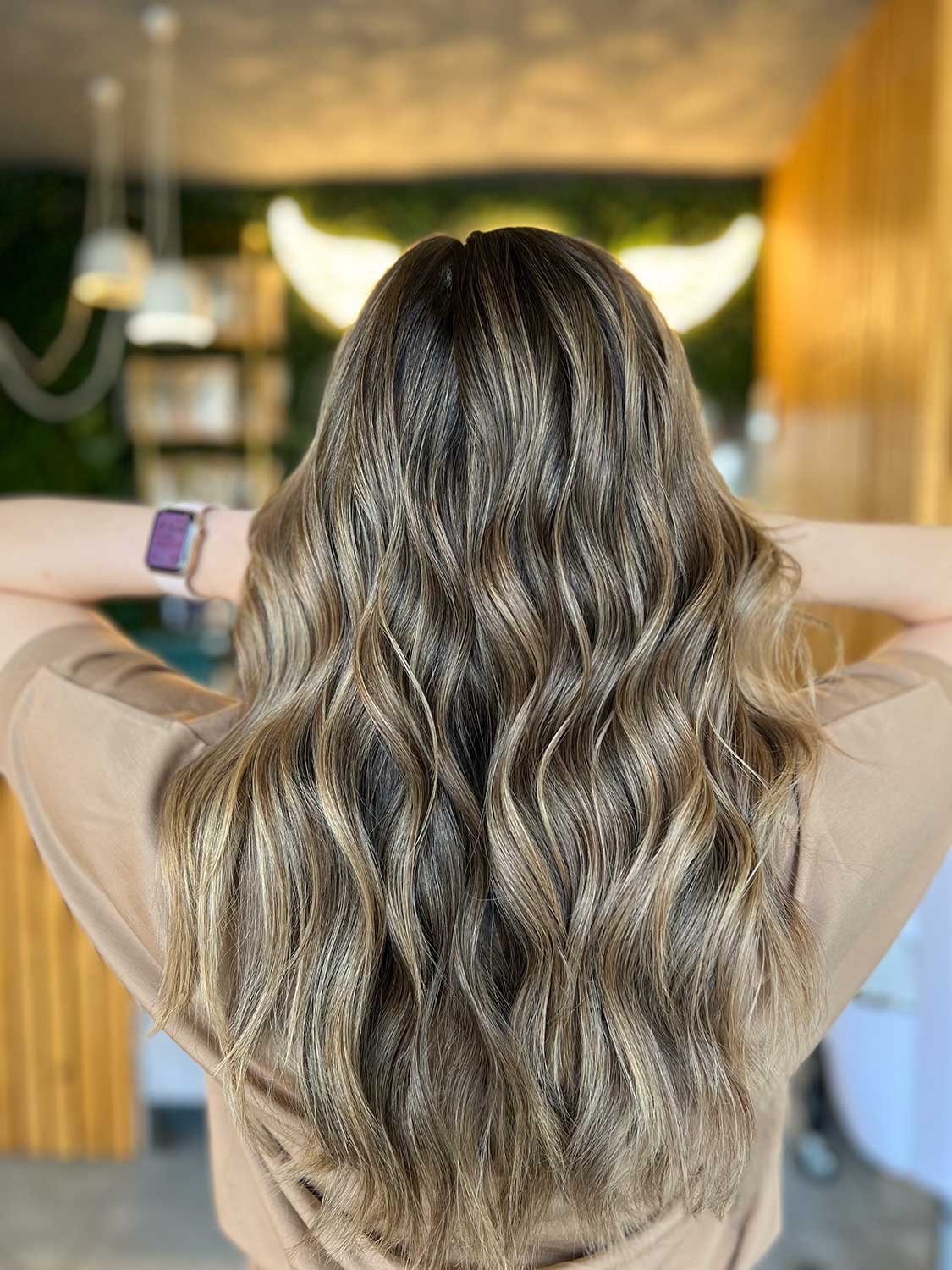 Ash blonde balayage at Ivy Abu Dhabi